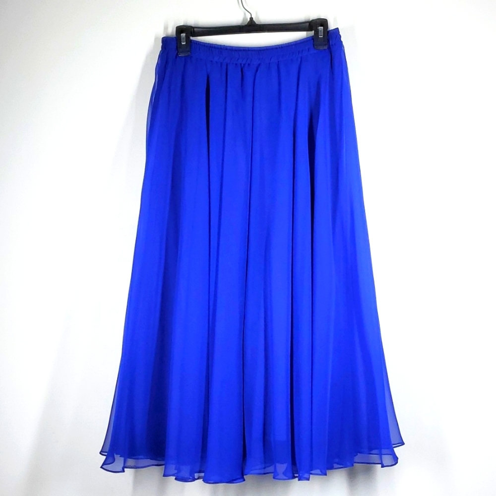 Vintage Karen Miller New York Royal Blue Embellished Skirt Suit Set 12 - Picture 10 of 13